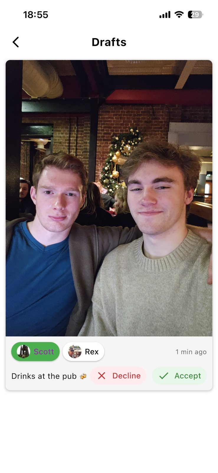 Draft post awaiting approval