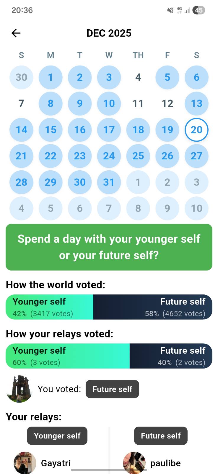 Browse past poll history